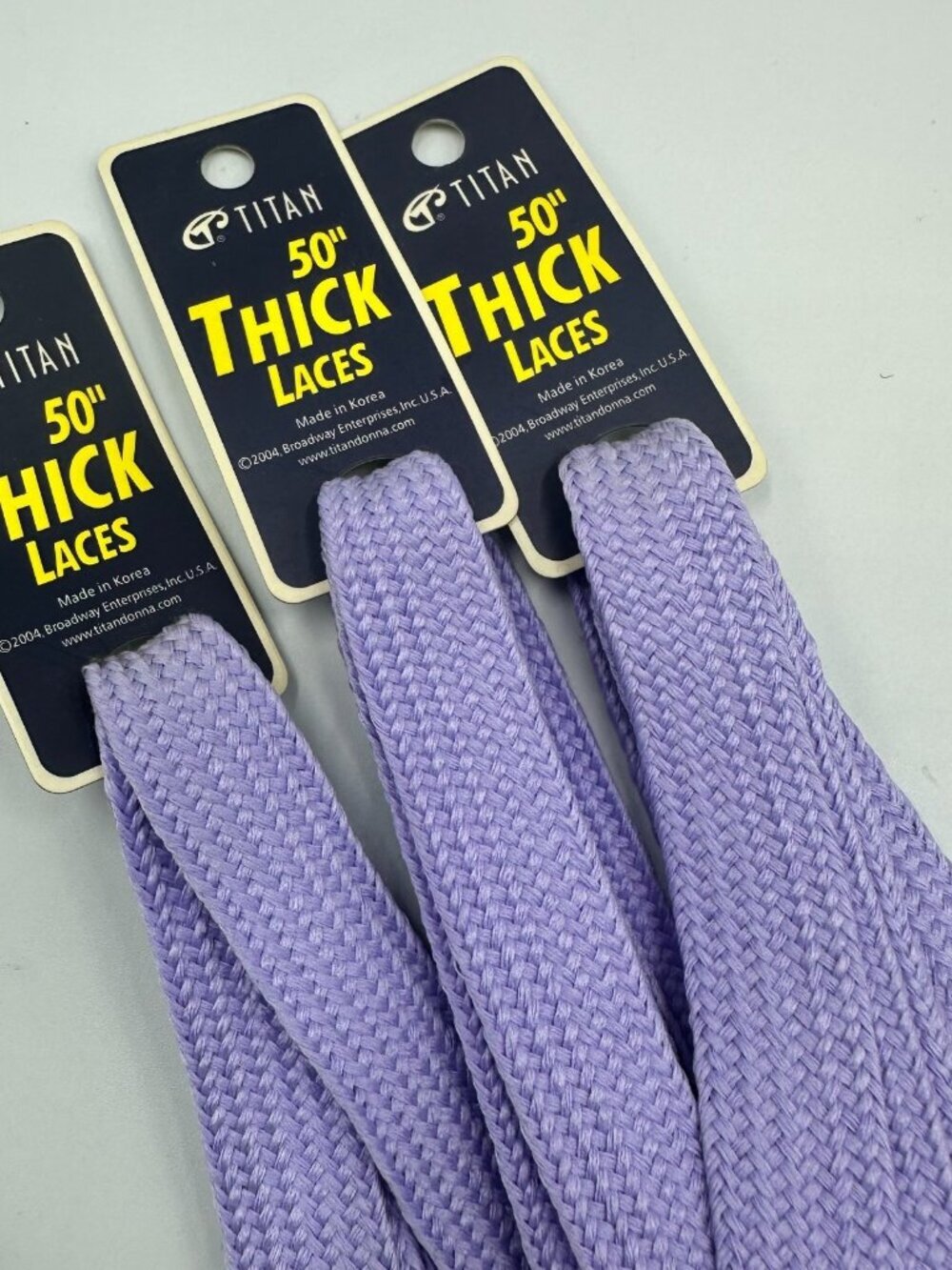 3/$30 Titan Thick Shoe Laces Lavender Purple 50" Flat Wide Replacement Lot Of 3